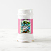 Beautiful Swans Stained Glass Art Mugs