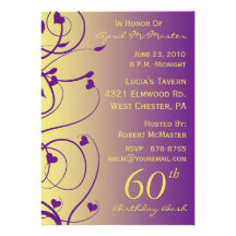 Beautiful Swirls 60th Birthday Invitation