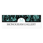Beautiful Teal Blue and Black Floral Damask Business Card