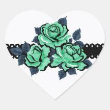 Beautiful Teal Color Roses Stickers