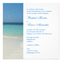 Beautiful Tropical Beach Wedding Invitiation Custom Announcements