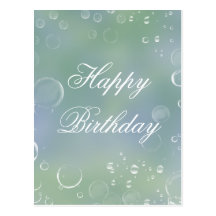 Beautiful water birthday design post cards