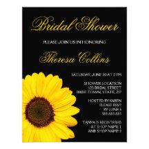 Beautiful yellow sunflower bridal shower invite