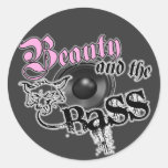 Beauty and the Bass girls EDM bass music logo Sticker