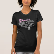 Beauty and the Bass girls EDM bass music logo Tees