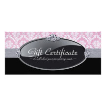 BEAUTY PARLOUR GIFT CERTIFICATE CUSTOMISED RACK CARD