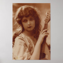 Beauty with Guitar Print