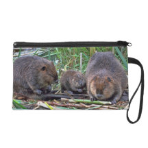 Beaver Family Wristlet Clutches