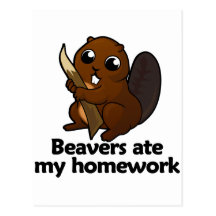Beavers ate my homework postcard