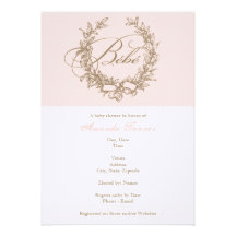 Bebe - Pink French Baby Shower Invitation