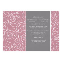 Bed of Roses Wedding Invitation - shabby rose