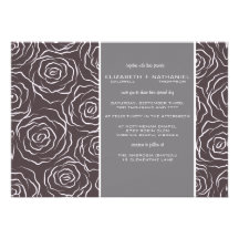 Bed of Roses Wedding Invitation - taupe