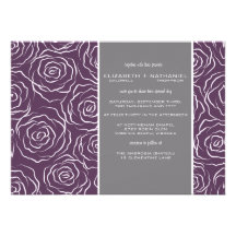 Bed of Roses Wedding Invitation - zinfandel