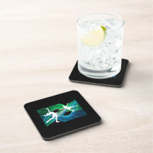 Bedazzled Figure Skaters Ice Skating Drink Coasters