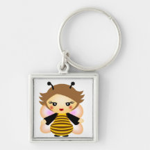 Bee Apis mellifera Keychains