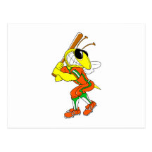 Bee Ball Player Postcard
