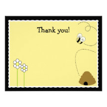 Bee Happy Bumblebee *Matte Finish* Thank you card Custom Announcements