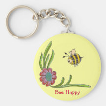 Bee Happy Keychain