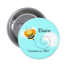 BEE HOP BUMBLE BEE NAME TAG Personalised Button