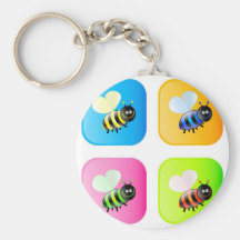Bee Icons Key Chains