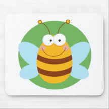 Bee Mascot Cartoon Character Mouse Pads