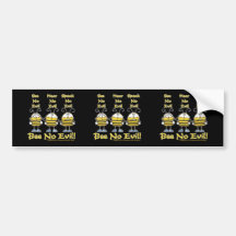 "Bee No Evil" Bees Bumper Stickers