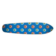 Bee pattern on dark blue skate deck