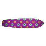 Bee pattern on dark purple skateboard