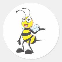 Bee Stickers : Bee Presenting with Hand Up
