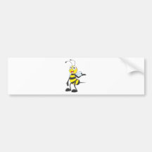 Bee Stickers : Bee Presenting with Hand Up Bumper Sticker