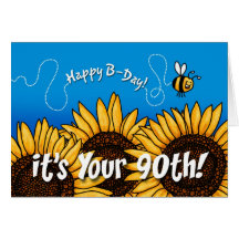 bee trail sunflower - 90 years old greeting card