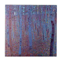 Beech Forest by Gustav Klimt Tile