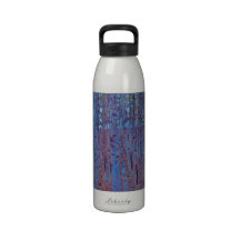 Beech Forest by Gustav Klimt Water Bottle