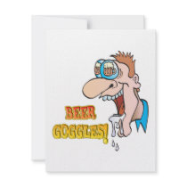 BEER GOGGLES funny drinking design Custom Invitations