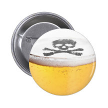 Beer Head Bubbles Pinback Button