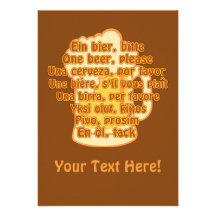 BEER in languages custom invitation