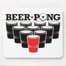 Beer Pong Basic - Red Mousepad