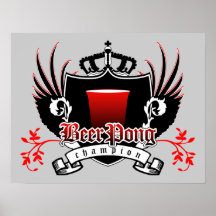 beer pong champion royal crest posters