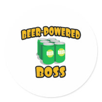 Beer-Powered Boss stickers