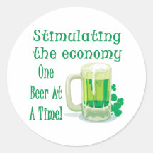 Beer Stimulus Round Stickers