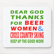 Beer Women And Cross Country Skiing Mousepad