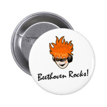 Beethoven Rocks! Pinback Button