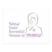 Behind Every Successful Woman is Herself Postcards