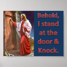 Behold, I stand at the door & knock Print