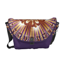 Beige and Purple Stripe Rickshaw Messenger Bag