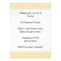 Beige and White Polka Dot Pattern. Spotty. Invite