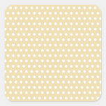 Beige and White Polka Dot Pattern. Spotty. Square Sticker