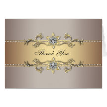 Beige Champagne Gold Thank You Cards