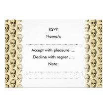 Beige Pattern with Skulls. Personalized Announcement