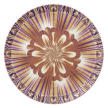 Beige Purple Stripe Plate